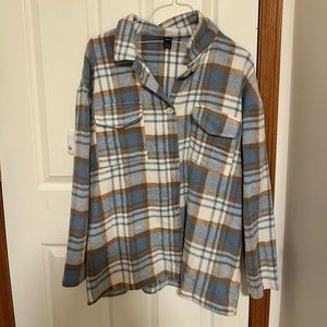 Shein Flannel Shacket, Size Large